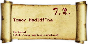 Tomor Madléna névjegykártya